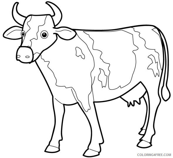 Cow Coloring Pages Animal Printable Sheets cow 4 2021 1188 Coloring4free