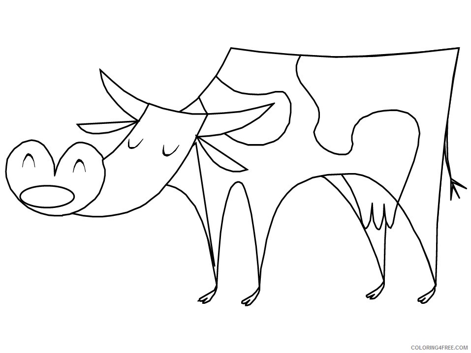 Cow Coloring Pages Animal Printable Sheets cow7 2021 1190 Coloring4free