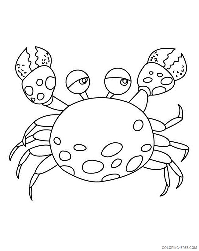 Crab Coloring Pages Animal Printable Sheets Cartoon Crab 2021 1227 Coloring4free