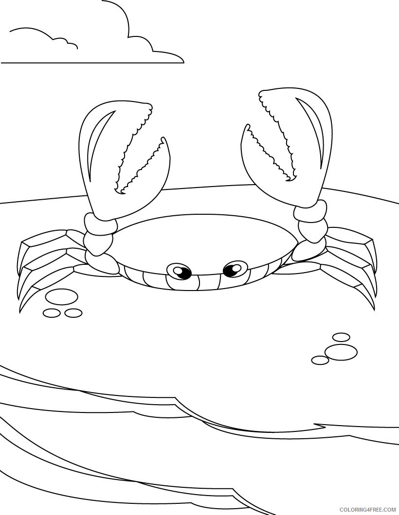 Crab Coloring Pages Animal Printable Sheets Crab 2 2021 1236 Coloring4free