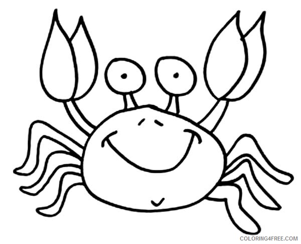 Crab Coloring Pages Animal Printable Sheets Picture of Funny Crab 2021 1246 Coloring4free