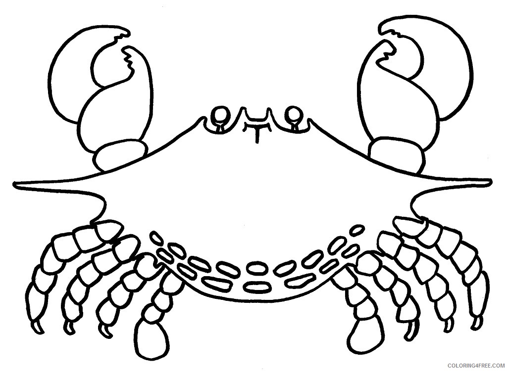 Crab Coloring Pages Animal Printable Sheets crab 8 2021 1235 Coloring4free