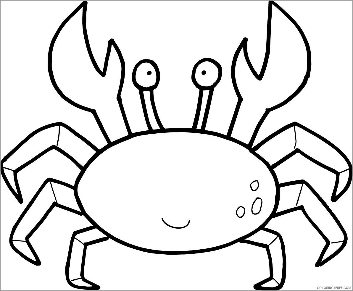 Crab Coloring Pages Animal Printable Sheets crab to print 2021 1240 Coloring4free