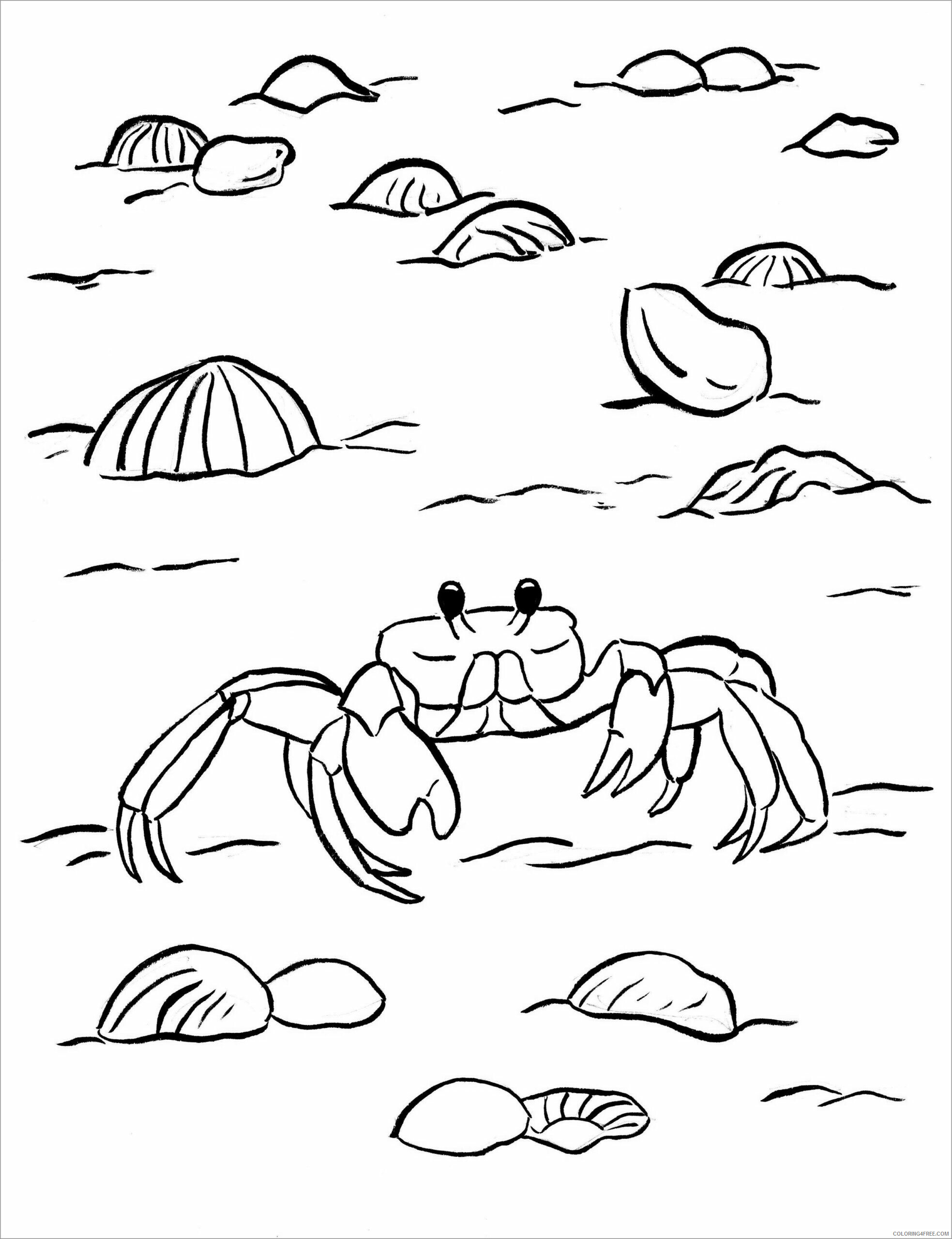 Crab Coloring Pages Animal Printable Sheets printable crab 2021 1250 Coloring4free