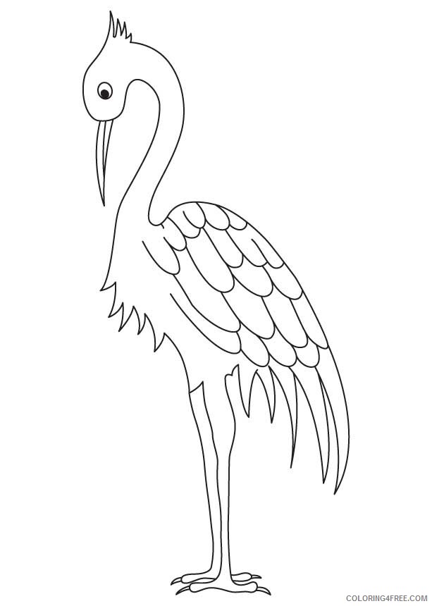 Cranes Coloring Pages Animal Printable Sheets Crane 2021 1254 Coloring4free