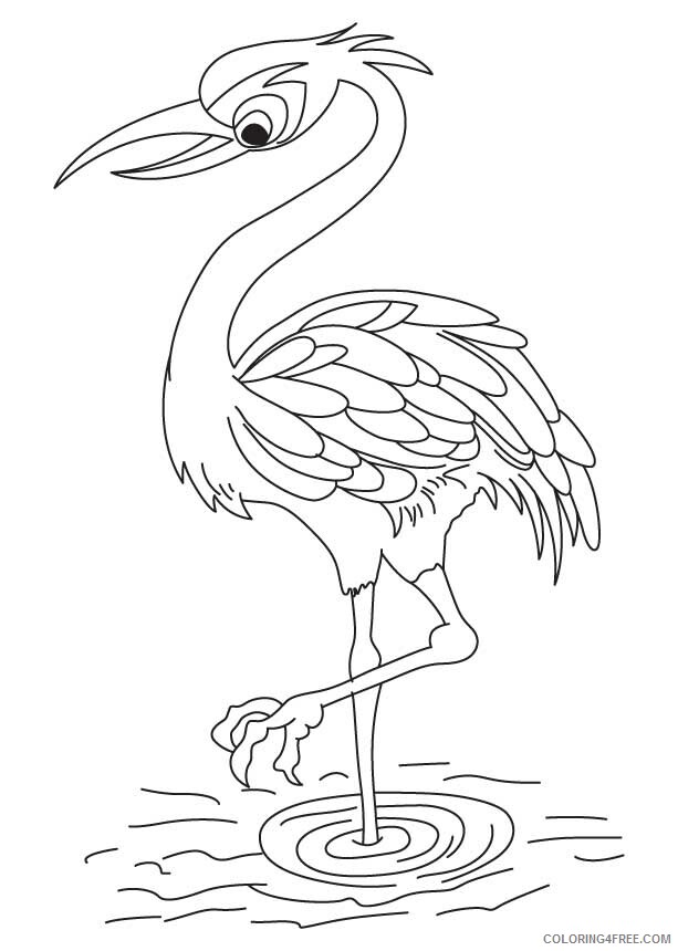 Cranes Coloring Pages Animal Printable Sheets Crane 2021 1258 Coloring4free