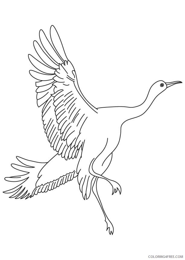 Cranes Coloring Pages Animal Printable Sheets Crane Flying 2021 1255 Coloring4free