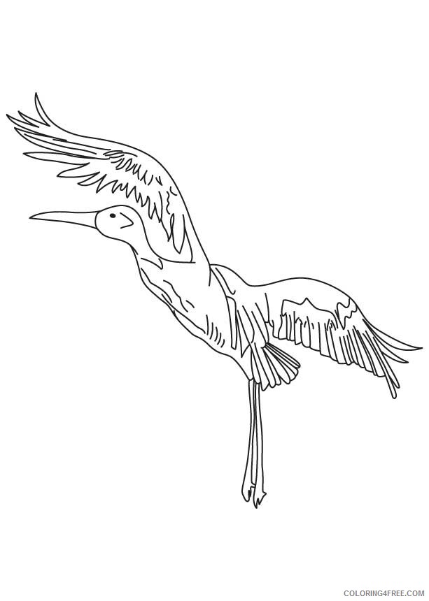 Cranes Coloring Pages Animal Printable Sheets Crane in Flight 2021 1256 Coloring4free