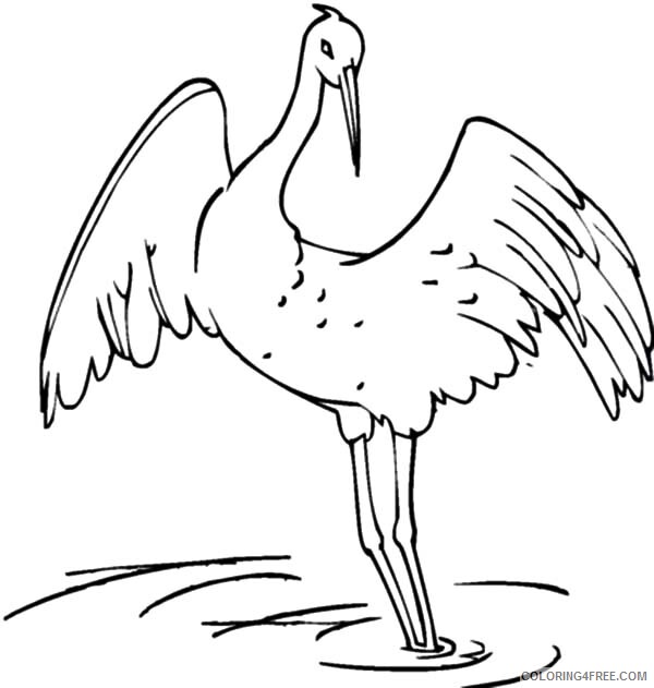 Cranes Coloring Pages Animal Printable Sheets Easy Crane 2021 1271 Coloring4free
