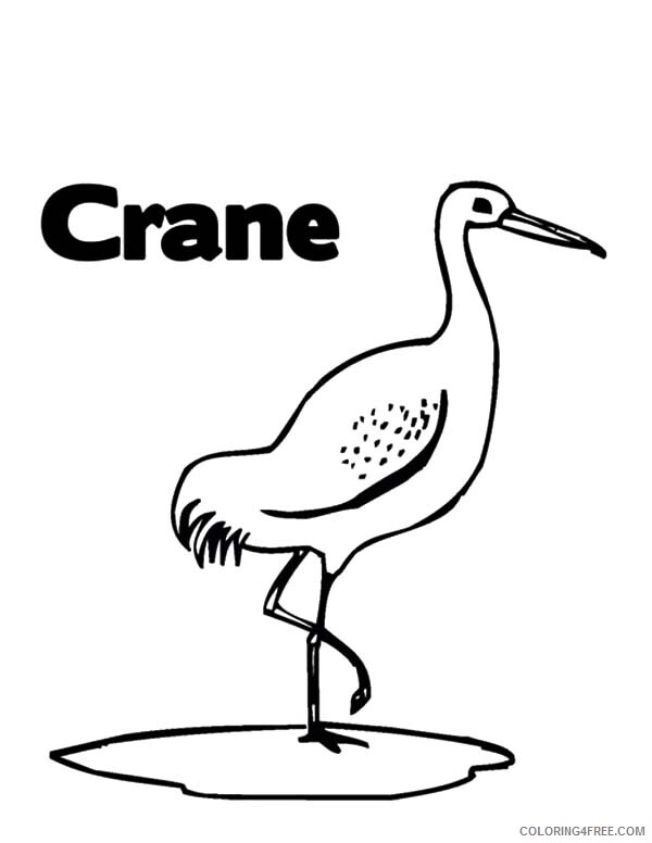 Cranes Coloring Pages Animal Printable Sheets Easy Crane 2021 1272 Coloring4free