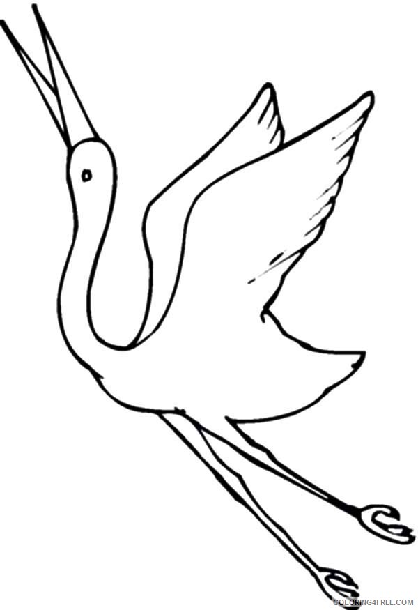 Cranes Coloring Pages Animal Printable Sheets Flying Crane 2021 1273 Coloring4free