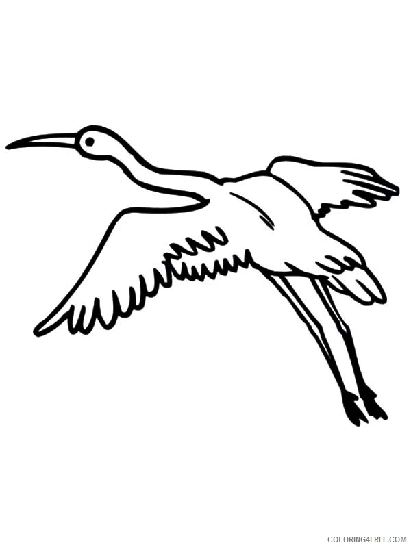 Cranes Coloring Pages Animal Printable Sheets Flying Crane 2021 1274 Coloring4free