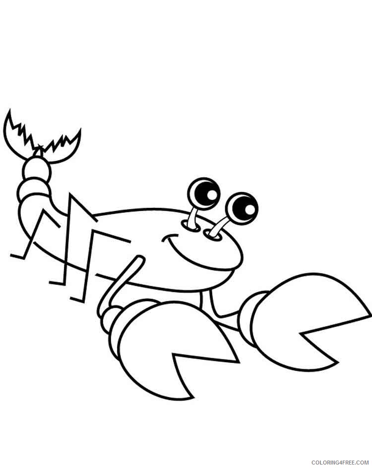 Crayfish Coloring Pages Animal Printable Sheets crayfish 15 2021 1278 Coloring4free