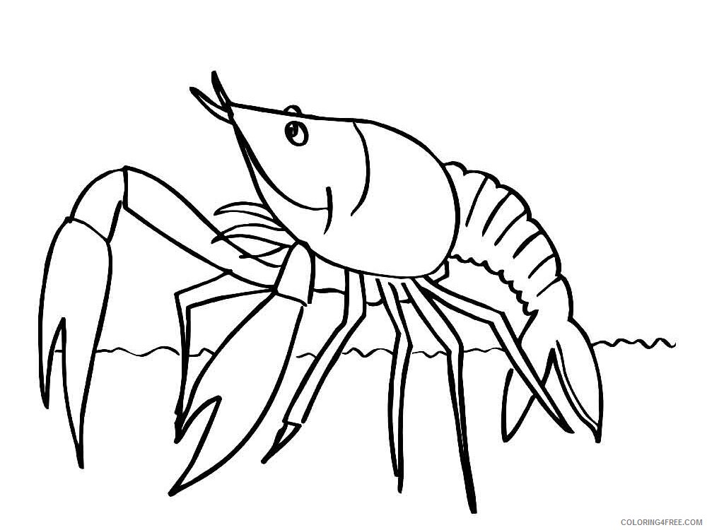Crayfish Coloring Pages Animal Printable Sheets crayfish 2 2021 1280 Coloring4free