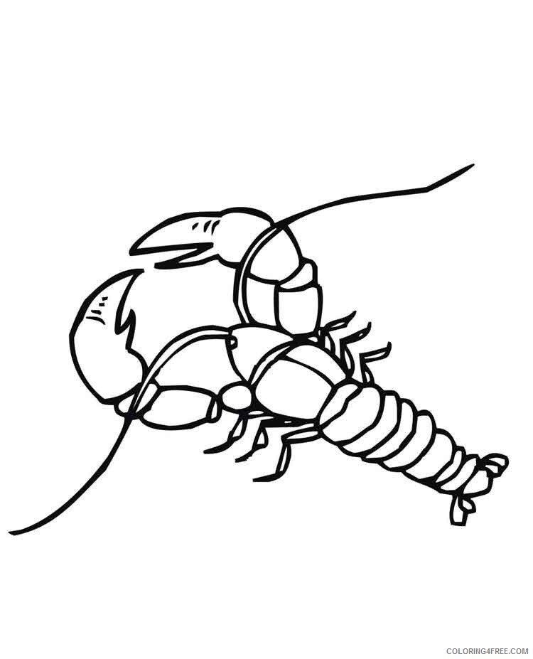 Crayfish Coloring Pages Animal Printable Sheets crayfish 6 2021 1283 Coloring4free