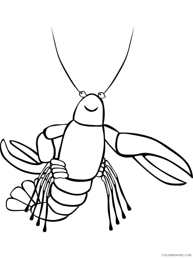Crayfish Coloring Pages Animal Printable Sheets crayfish 8 2021 1284 Coloring4free