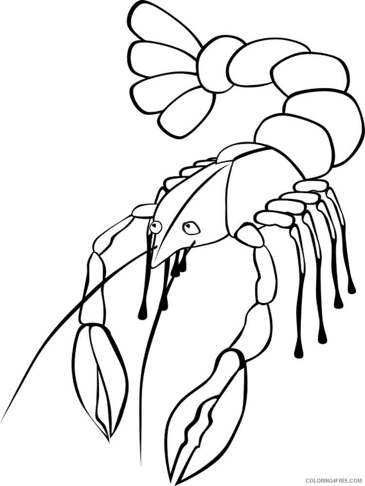 Crayfish Coloring Pages Animal Printable Sheets crayfish 9 2021 1285 Coloring4free