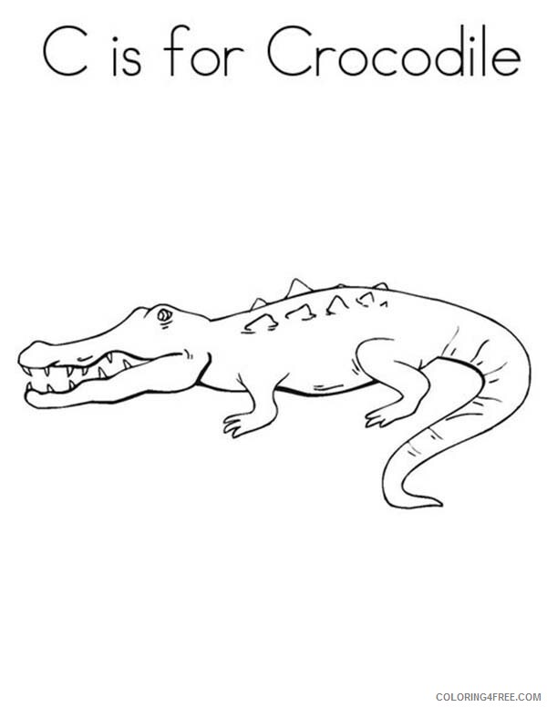 Crocodile Coloring Pages Animal Printable Sheets C is for Crocodile 2021 1296 Coloring4free