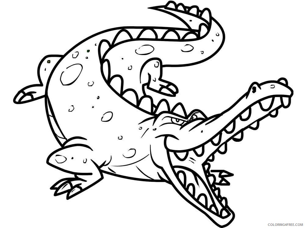 Crocodile Coloring Pages Animal Printable Sheets animals crocodile 6 2021 1302 Coloring4free