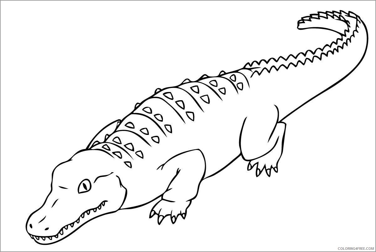 Crocodile Coloring Pages Animal Printable Sheets crocodile free 2021 1309 Coloring4free