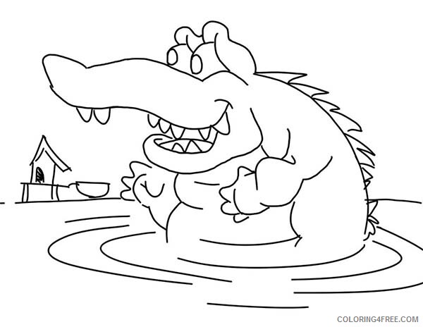Crocodile Coloring Pages Animal Printable Waiting for His Prey in the Water 2021 Coloring4free