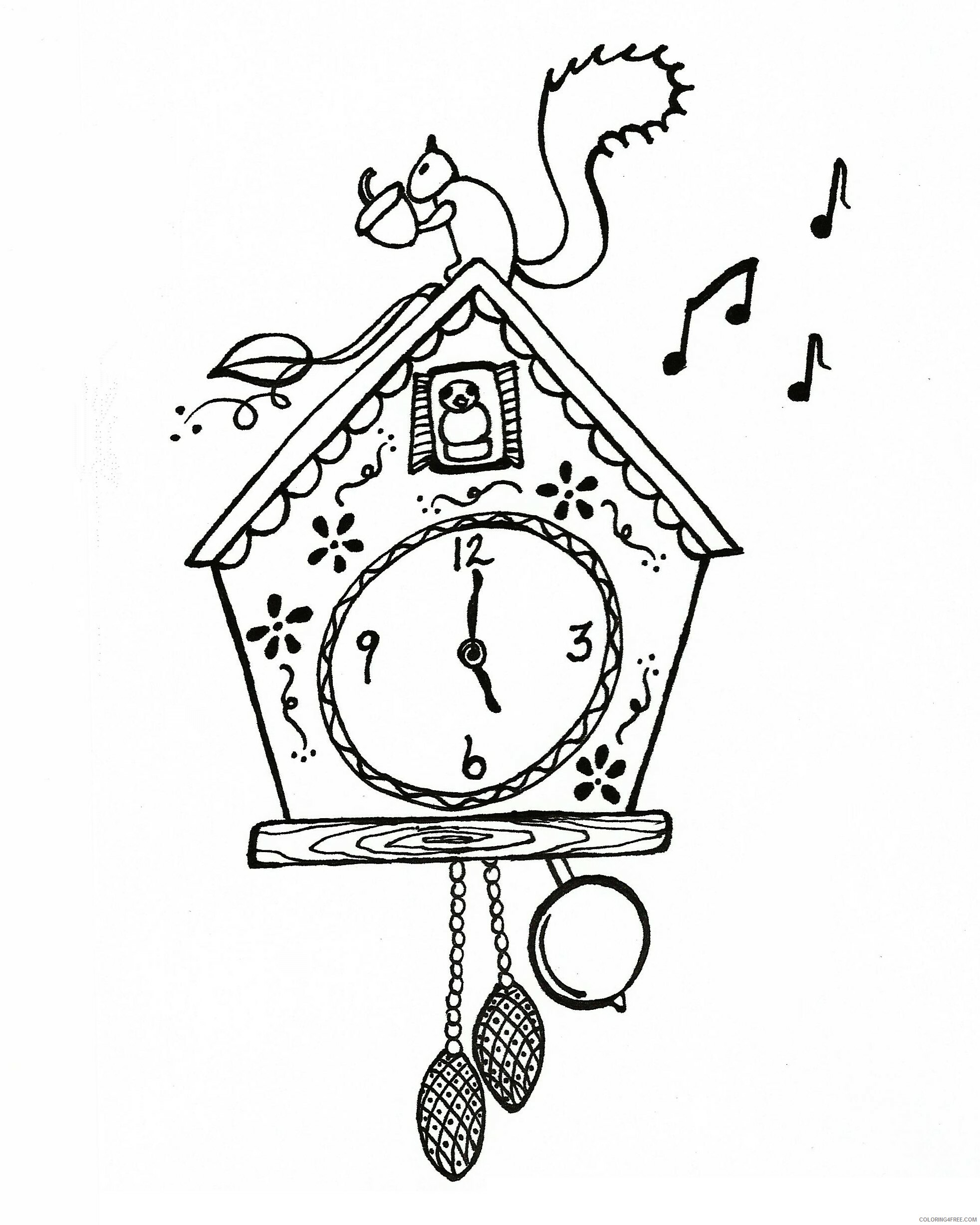 Cuckoos Coloring Pages Animal Printable Sheets Cuckoo Clock 2021 1351 Coloring4free