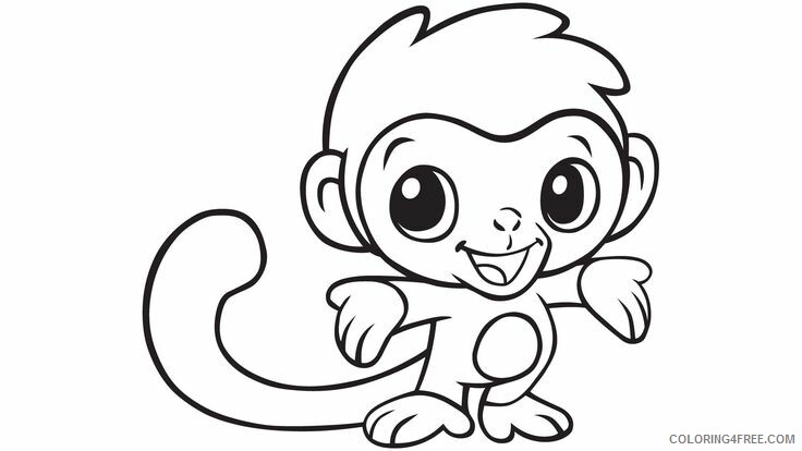Cute Animal Coloring Pages Animal Printable Sheets Little Monkey 2021 1391 Coloring4free