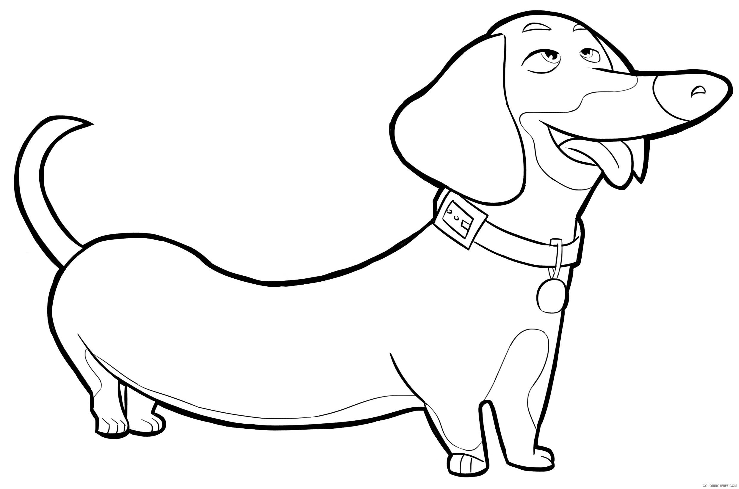 Dachshund Coloring Pages Animal Printable Sheets Buddy Dachshund 2021 1395 Coloring4free