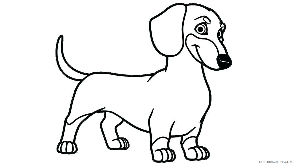 Dachshund Coloring Pages Animal Printable Sheets Cute Dachshund 2021 1397 Coloring4free