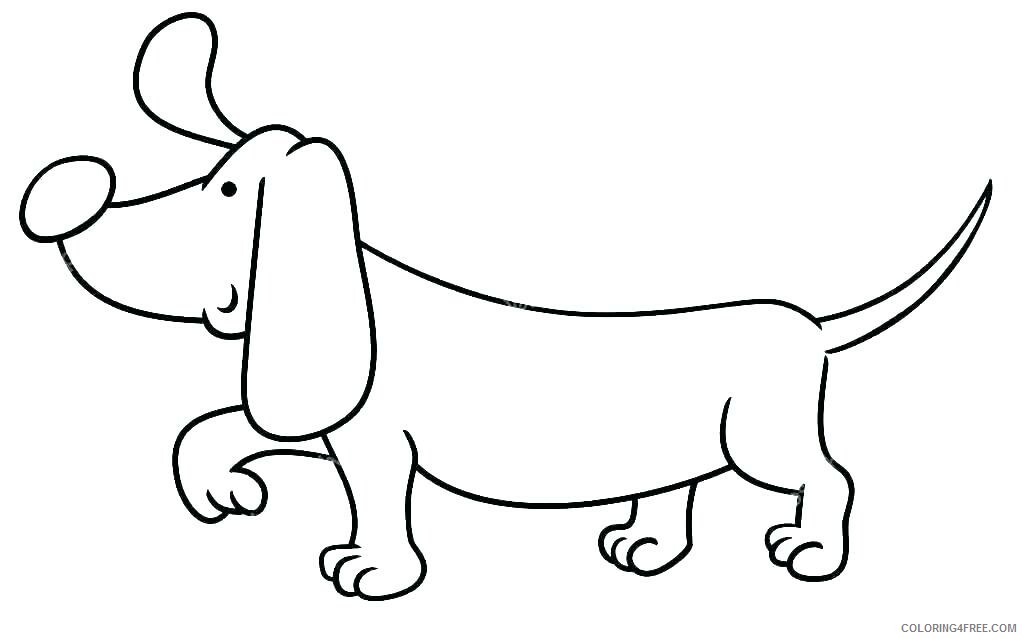 Dachshund Coloring Pages Animal Printable Sheets Easy Dachshund 2021 1408 Coloring4free