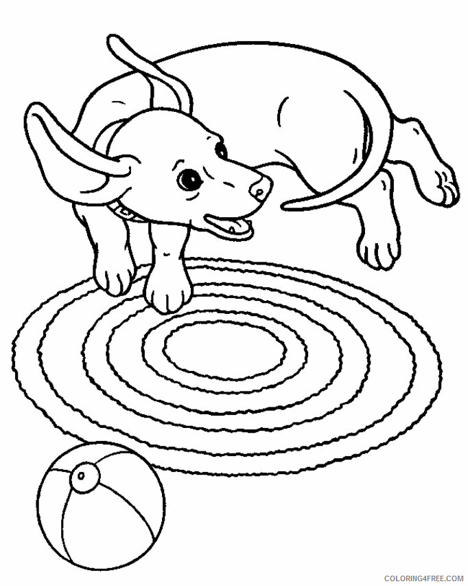 Dachshund Coloring Pages Animal Printable Sheets Playful Dachshund 2021 1410 Coloring4free