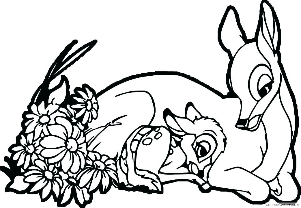 Deer Coloring Pages Animal Printable Sheets Baby Deer and Mom Cute 2021 1415 Coloring4free