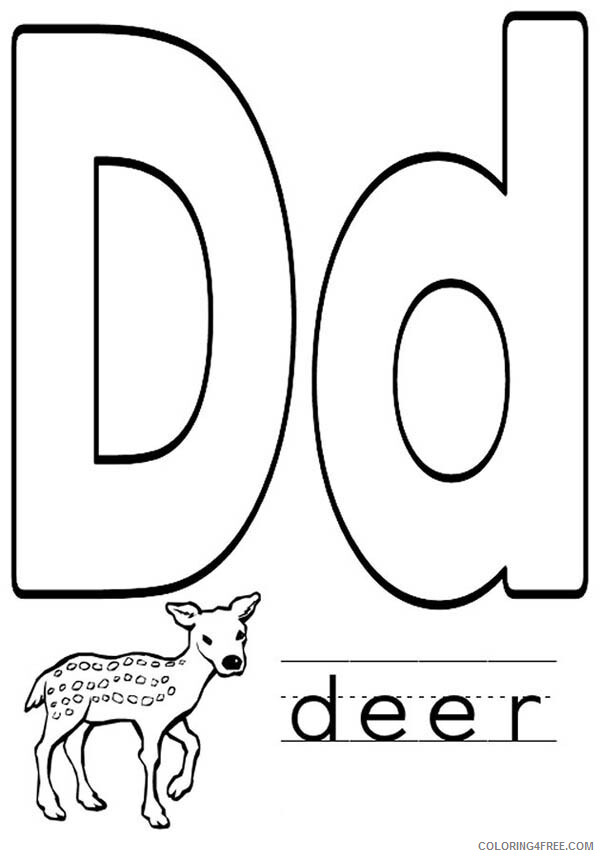 Deer Coloring Pages Animal Printable Sheets Deer for Learning Letter D 2021 1440 Coloring4free