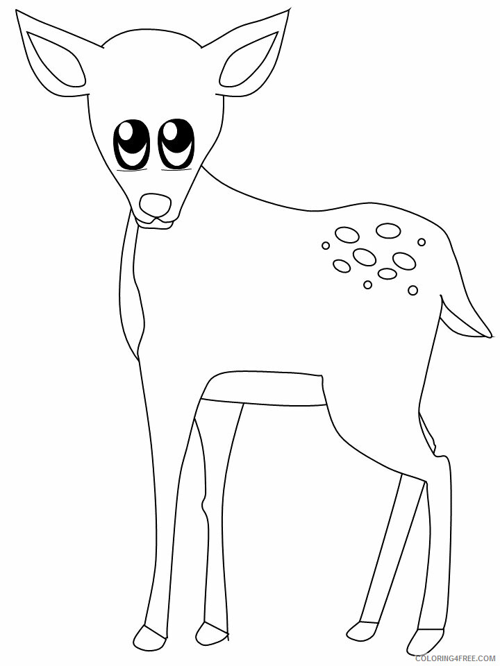 Deer Coloring Pages Animal Printable Sheets deer4 2021 1421 Coloring4free