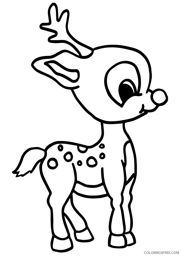 Deer Coloring Pages Animal Printable Sheets the cute baby deer a4 2021 1412 Coloring4free