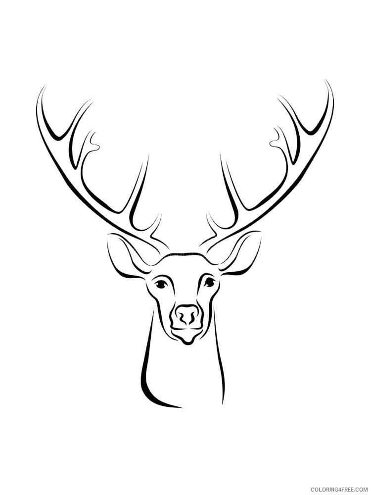 Deer Head Coloring Pages Animal Printable Sheets deer head 11 2021 1457 Coloring4free