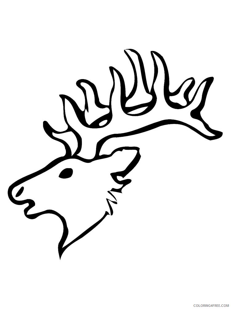 Deer Head Coloring Pages Animal Printable Sheets deer head 13 2021 1459 Coloring4free
