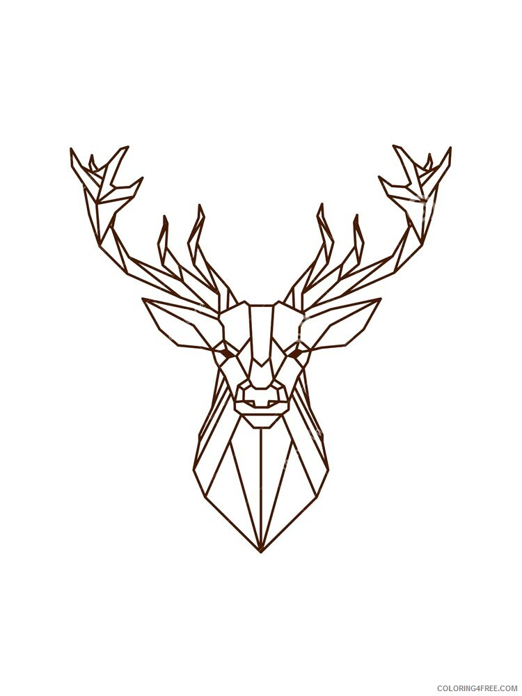 Deer Head Coloring Pages Animal Printable Sheets deer head 15 2021 1461 Coloring4free