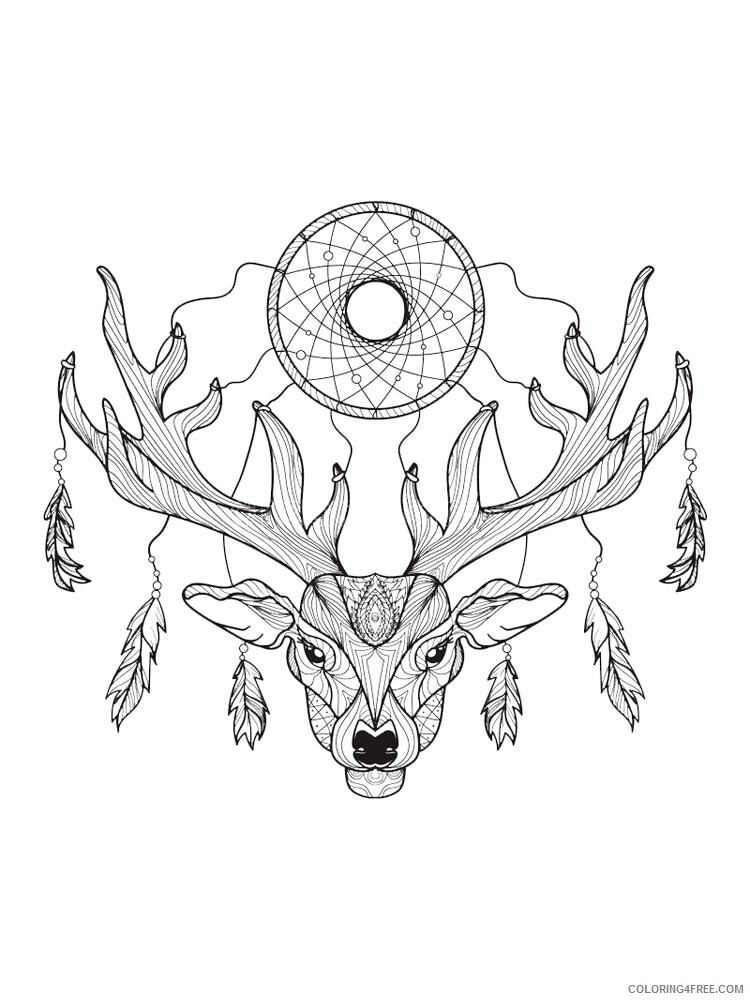 Deer Head Coloring Pages Animal Printable Sheets deer head 16 2021 1462 Coloring4free