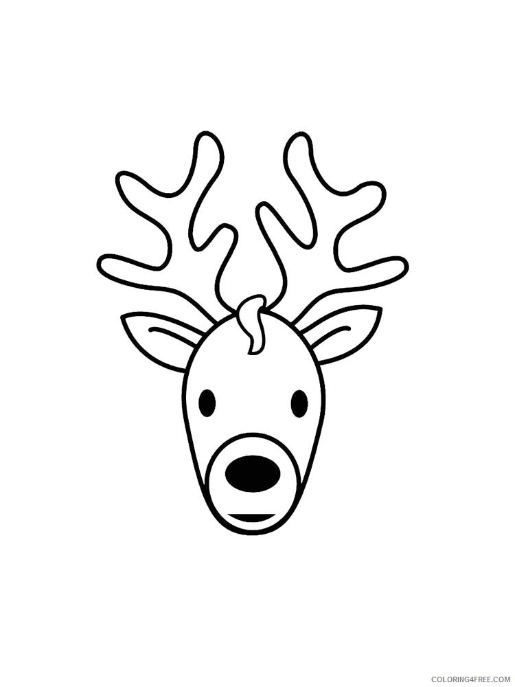 Deer Head Coloring Pages Animal Printable Sheets deer head 8 2021 1470 Coloring4free