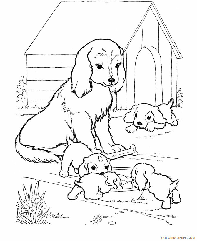 Dogs Coloring Pages Animal Printable Sheets Dog House 2 2021 1578 Coloring4free