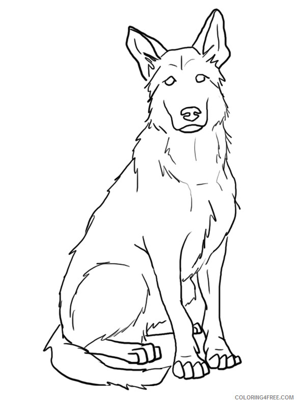 Dogs Coloring Pages Animal Printable Sheets German Shepherd Dog 2021 1595 Coloring4free