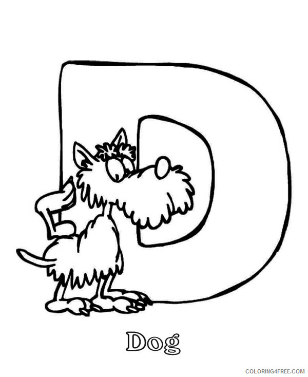 Dogs Coloring Pages Animal Printable Sheets Letter D for Dog Animal Edition 2021 Coloring4free