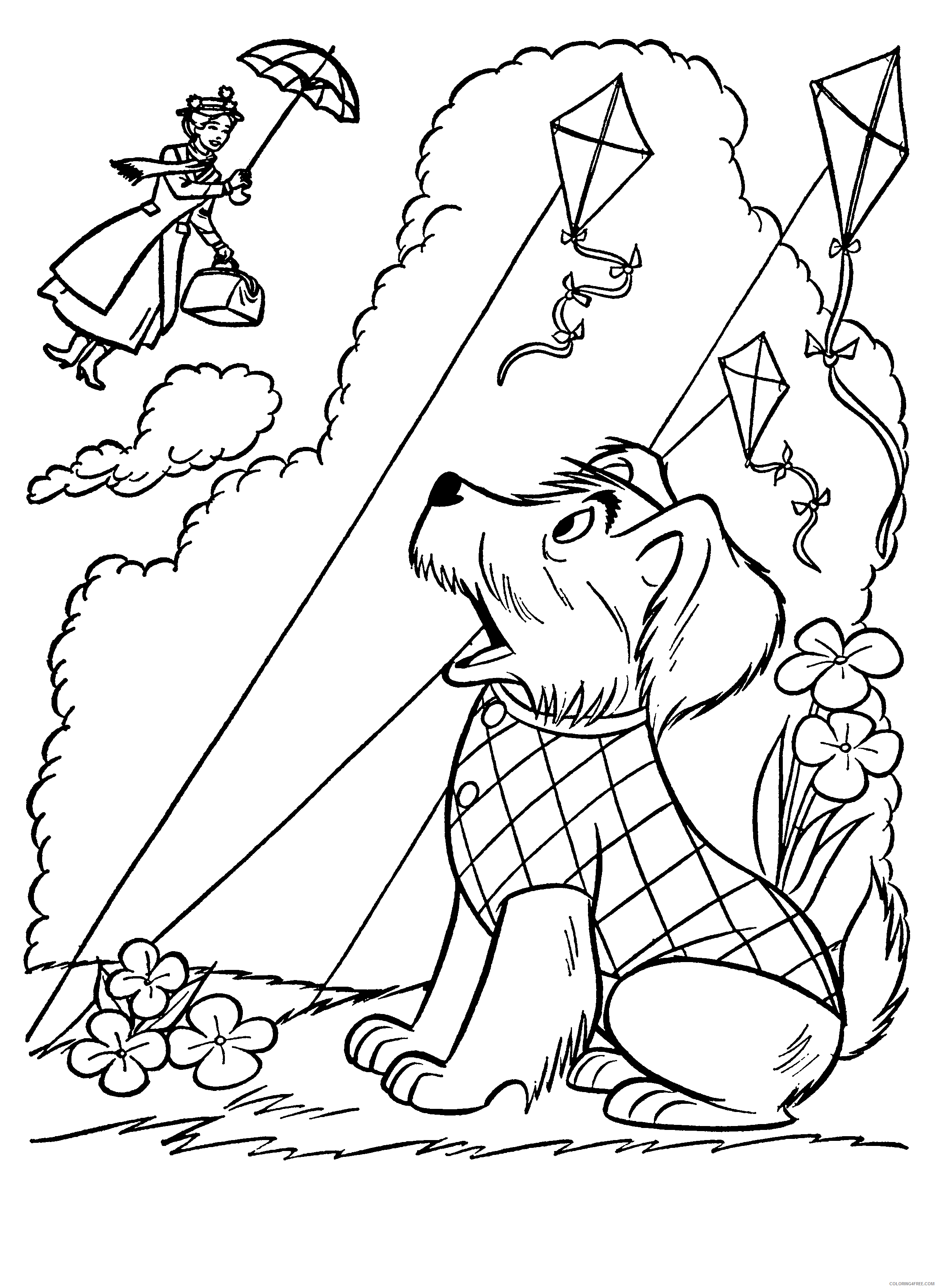 Dogs Coloring Pages Animal Printable Sheets Mary Poppins Dog 2021 1611 Coloring4free