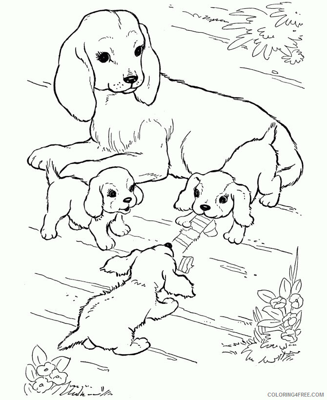 Dogs Coloring Pages Animal Printable Sheets Puppy and Dog 2021 1619 Coloring4free