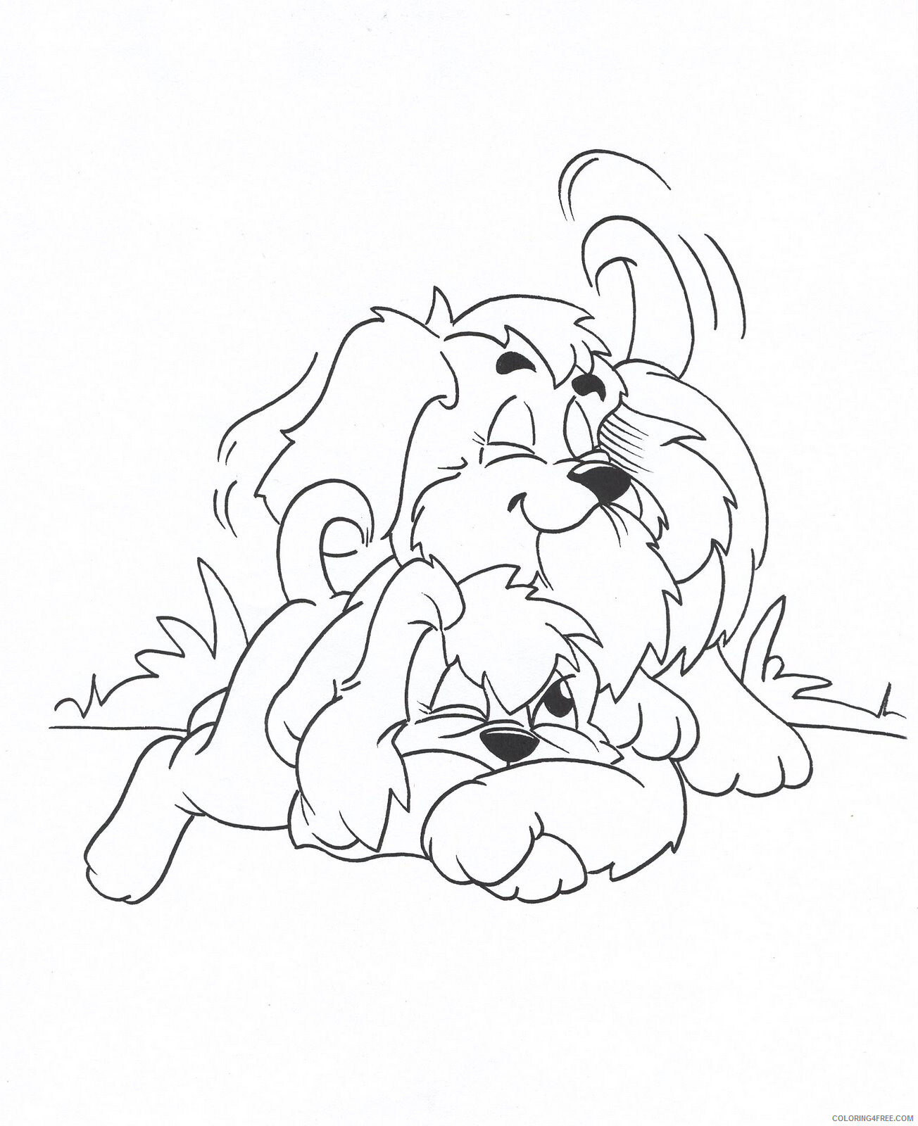 Dogs Coloring Pages Animal Printable Sheets dogs 2 2021 1581 Coloring4free