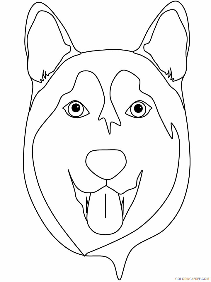 Dogs Coloring Pages Animal Printable Sheets husky 2 2021 1600 Coloring4free