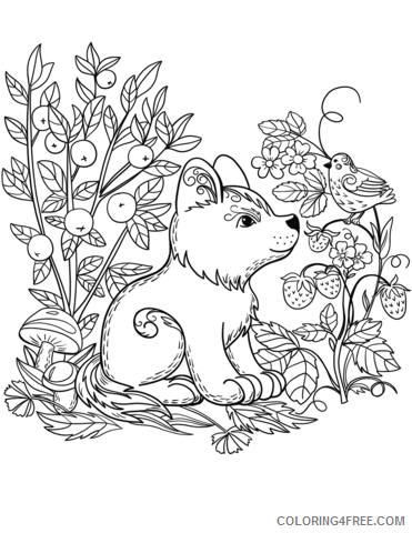 Dogs Coloring Pages Animal Printable Sheets puppy dog and bird 2021 1620 Coloring4free
