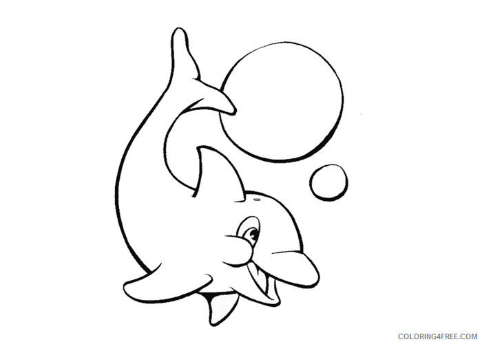 Dolphin Coloring Pages Animal Printable Sheets Baby dolphin 2 2021 1634 Coloring4free