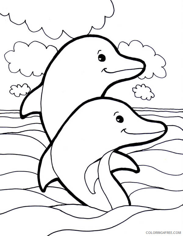 Dolphin Coloring Pages Animal Printable Sheets Cute Dolphin Sheets 2021 1646 Coloring4free